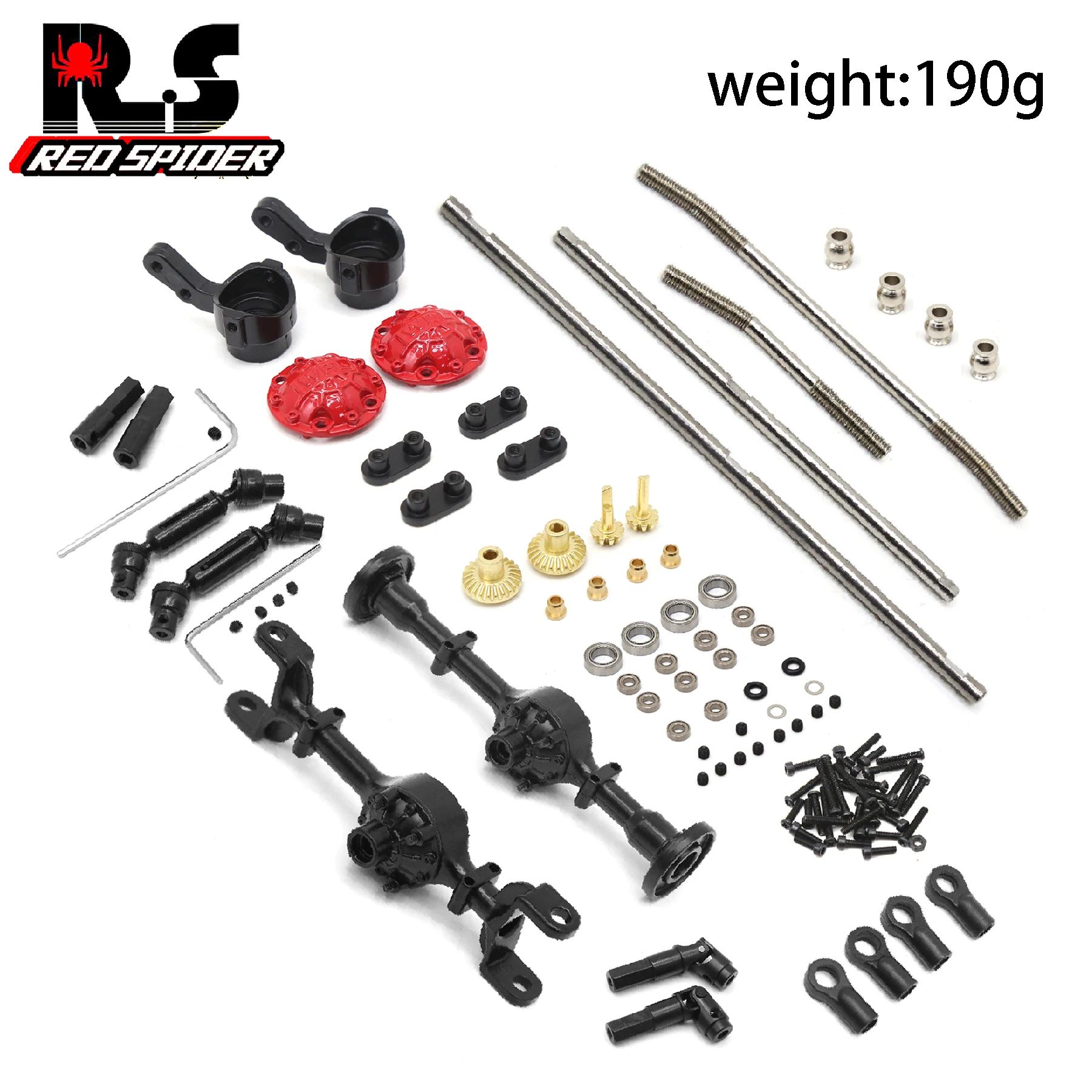 

WPL C14 C24 C34 C44 C54 B14 B24 Metal Front Rear Axle and Drive Shaft Kit 1/16 RC Car Upgrade Parts Accessories