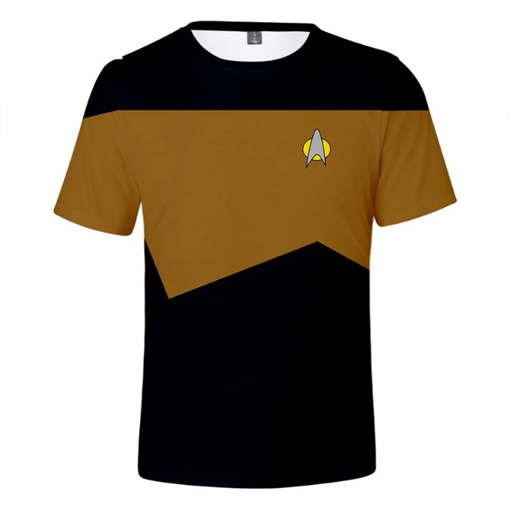 Summer fashion and creative interstellar fans 3D printing simple and personalized casual short sleeves