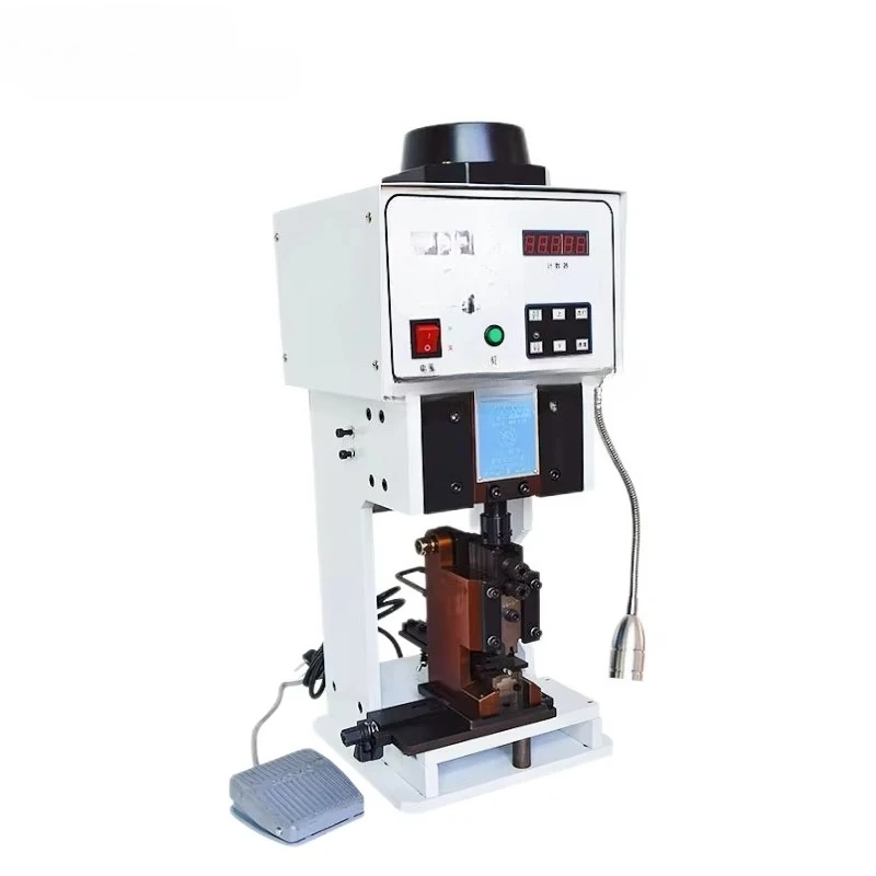 Electric Silent Power Terminal Crimping Machine With Single Grain Molds Automatic Wire Terminal Crimping Machine