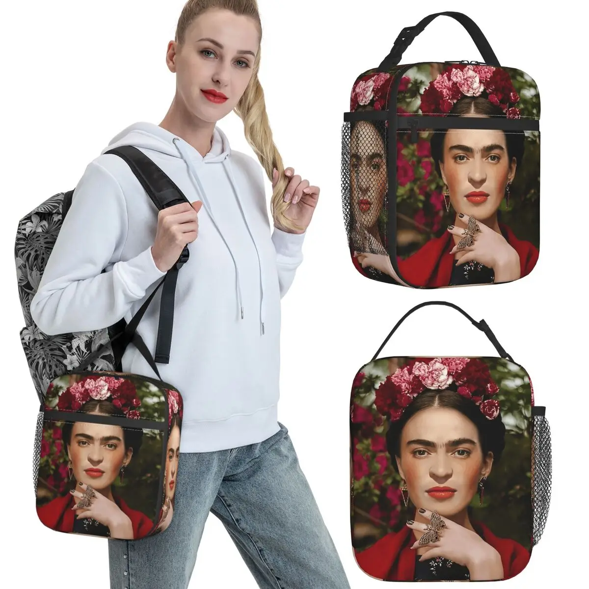 

Frsland Kahloes Изолированные сумки для обеда Сумки-контейнеры для еды Портативный холодильник Термальные ланч-боксы для работы