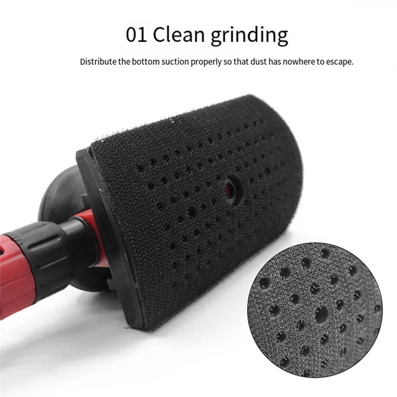 Vacuum Sanding Block Set,Vacuuming Sanding Disc Holder Sandpaper 4Pc Backing Polishing Pad Handheld Sander 70X198mm Easy To Use