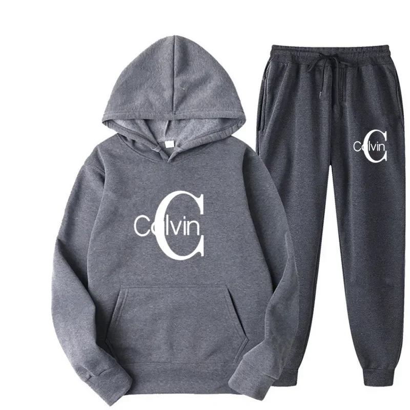 2025 New Men's Autumn and Winter Set Hoodie + Trousers Casual Sportswear Male Sports Brand Clothing Sportswear