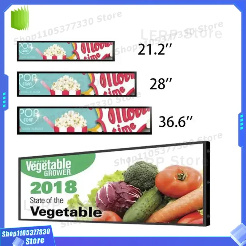 LEEHON Original 21.2 Inch Android Advertising Display Ultra Wide Stretch Bar LCD Screen for Supermarket Retail Store Digital