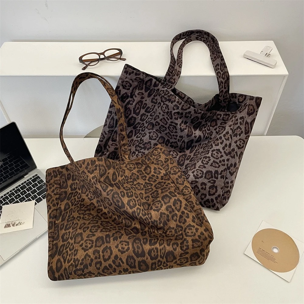Simple Ladies Tote Bag New Large-capacity Autumn Winter Fashion Handbag Leopard Print Single-shoulder Bag Women Handbags