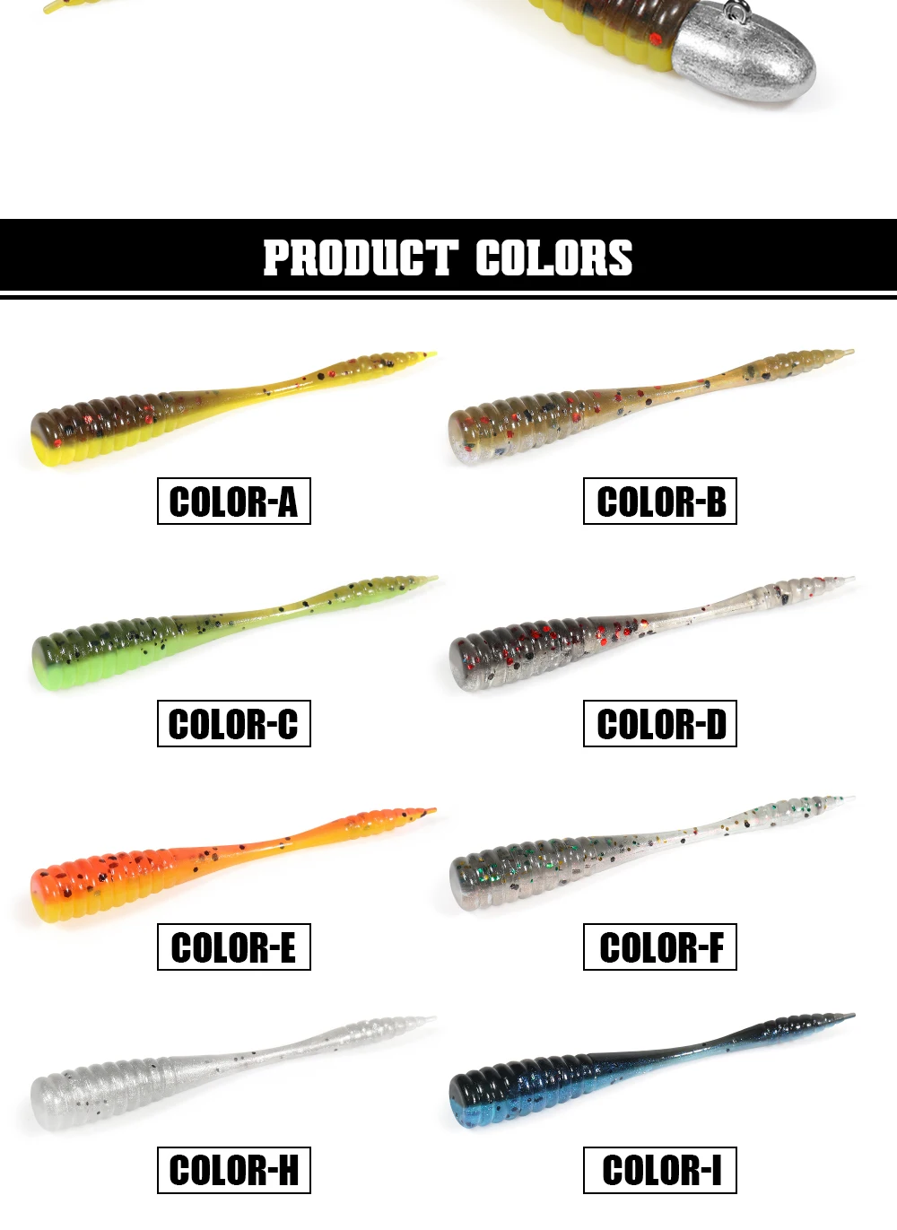 Palisander 4,8 cm TPR Micro Soft Worm Stick Bait Rockfish Tpr Angelköder Light Game Ajing Makrele Crappie Sunfish Bass Tackle – Detail 7