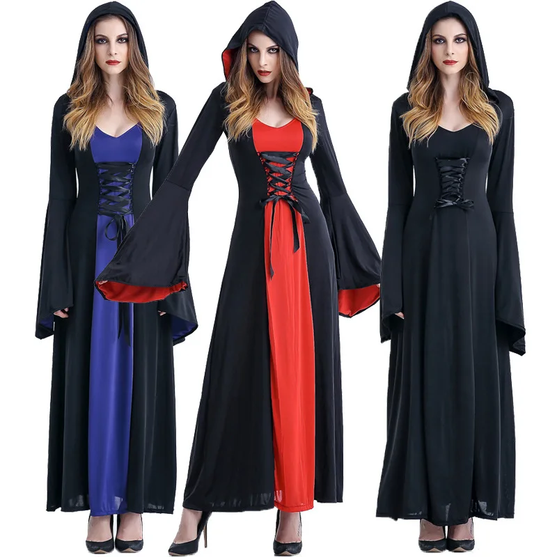 

Хэллоуин костюм дьявола Бог смерти призрак одежда ведьма маскарад одежда для выступлений женская модная сценическая одежда