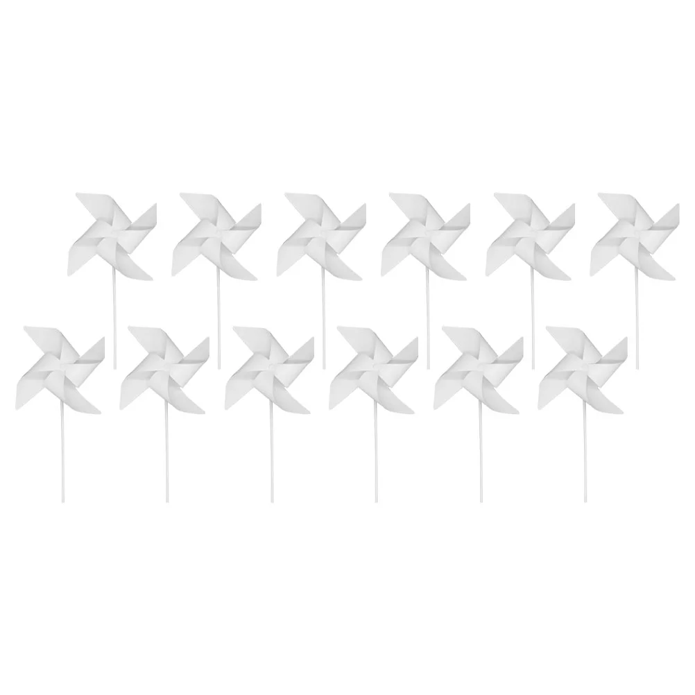 12 Pcs Children's Windmill Spinners DIY Paper Windmills Pinwheels Lawn Painting Toys Blank Educational Decorative Toddler