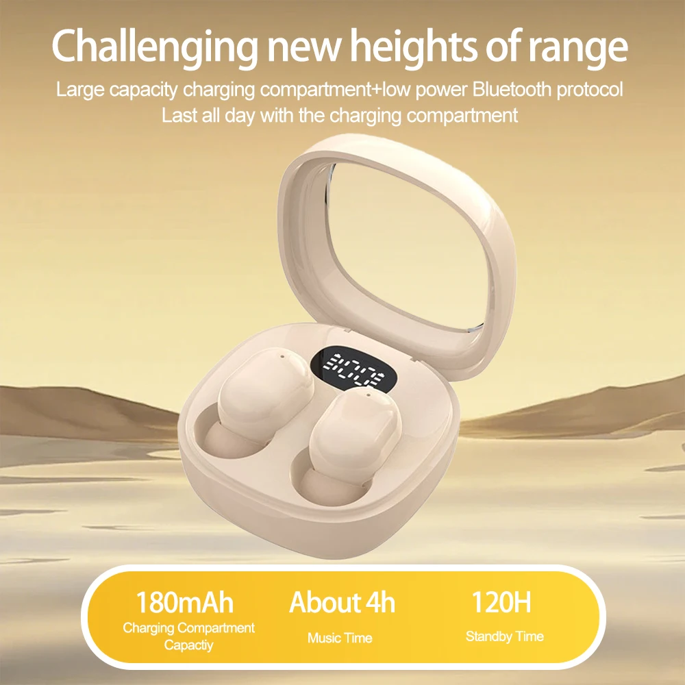 VIKEFON Bluetooth 5.3 Earphones Mini Headphones TWS Wireless Earbuds HIFI Stereo Noise Reduction Heasets with Microphones