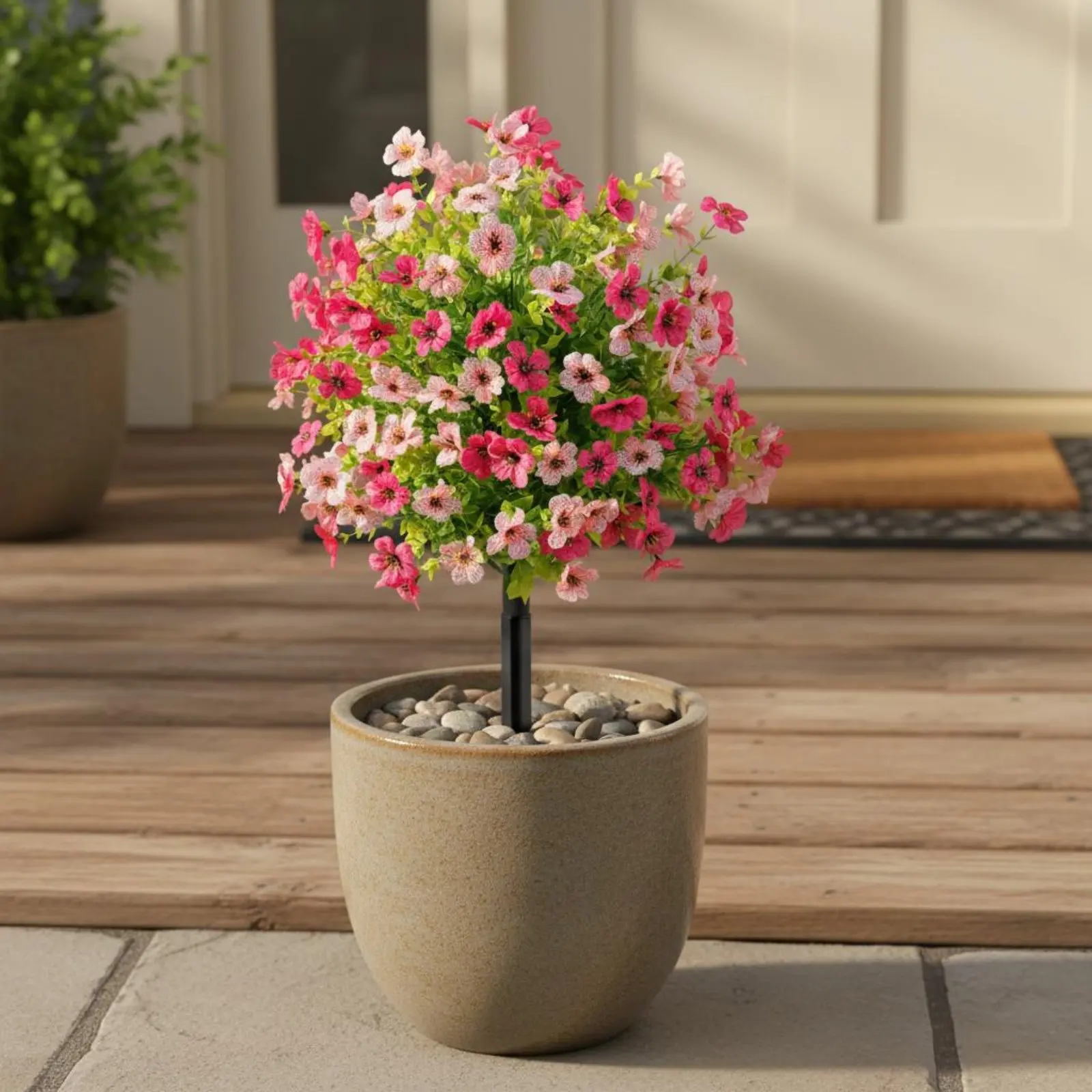 Faux Flower Ground Spike Low Maintenance Garden Flower Pick Outdoor Decoration Realistic Look Home Decor Easy to Place for Porch view 3