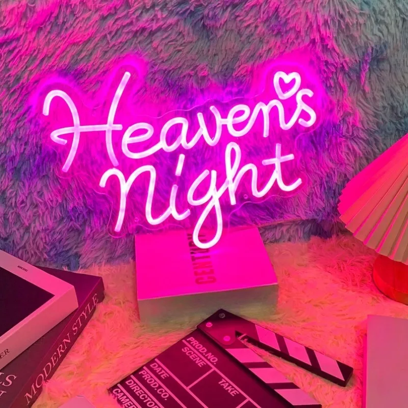 Heaven's Night Neon Sign, Wedding Neon Sign, LED Neon Sign Bedroom, Game Room Wall Decoration, Personalized Gift, Led Signs