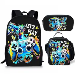 Classic Popular New Games 3D Print 3pcs/Set Student School Bags Laptop Daypack Backpack Lunch bag Pencil Case
