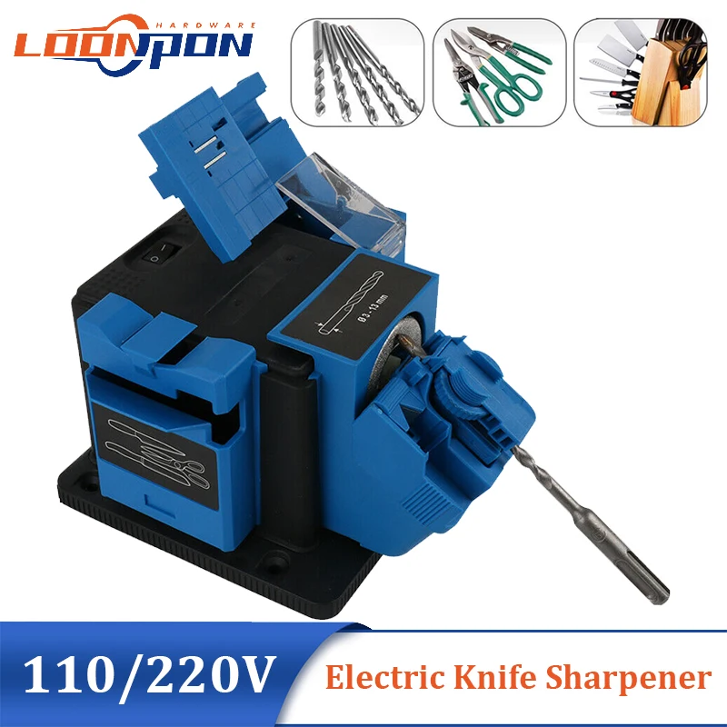 Apontador Elétrico Multifunction do Agregado Familiar Faca Tesouras Plaina Cinzel do Ferro Bocado de Broca 96w 110 v 220v
