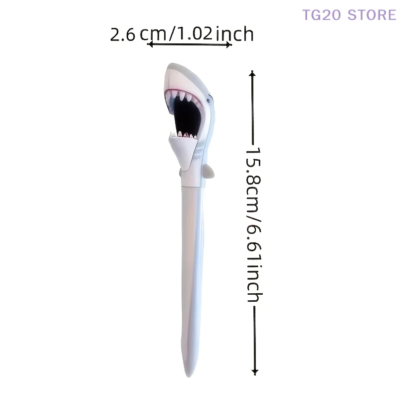 1 قطعة كبيرة الفم القرش شكل القلم كبير الأبيض الكرتون القرش قلم حبر جاف القرطاسية هدية للأطفال طالب مكتب القرطاسية #6
