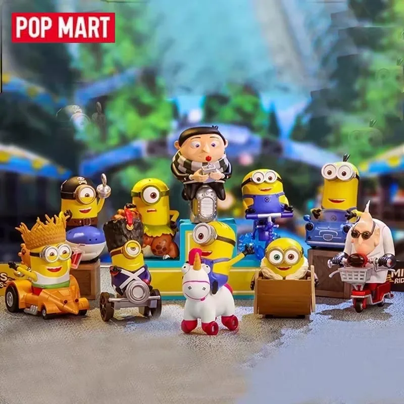 POP MART Minions Mount Series Trendige Blindbox-Spielzeuge Überraschungstüte Mystery Box Anime-Figur Schreibtisch-Dekoration Überraschungsgeschenk