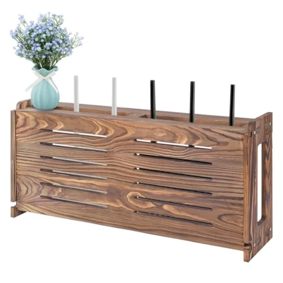 

Router Shelf Wall Mount WiFi Router Storage Box Modem Cable Router Cover Organized Power Strip Cable Management Hider Rack by W