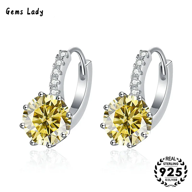 Gems Lady Silver 925 2ct D-color Moissanite Gemstone Pendant Earrings For Women, Fashionable And Elegant Style, Valentine's Day