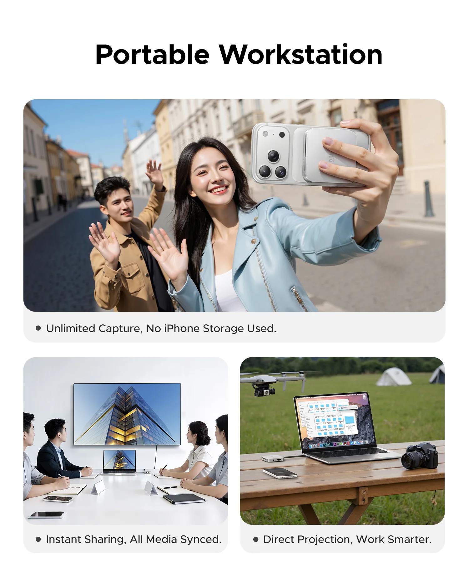 ORICO Multi-Functional Magnetic Hub M.2 2230 SSD Case Adapter 4K HDMI-COM Audio Jack PD100W ProRes Video Recording for iPhone.