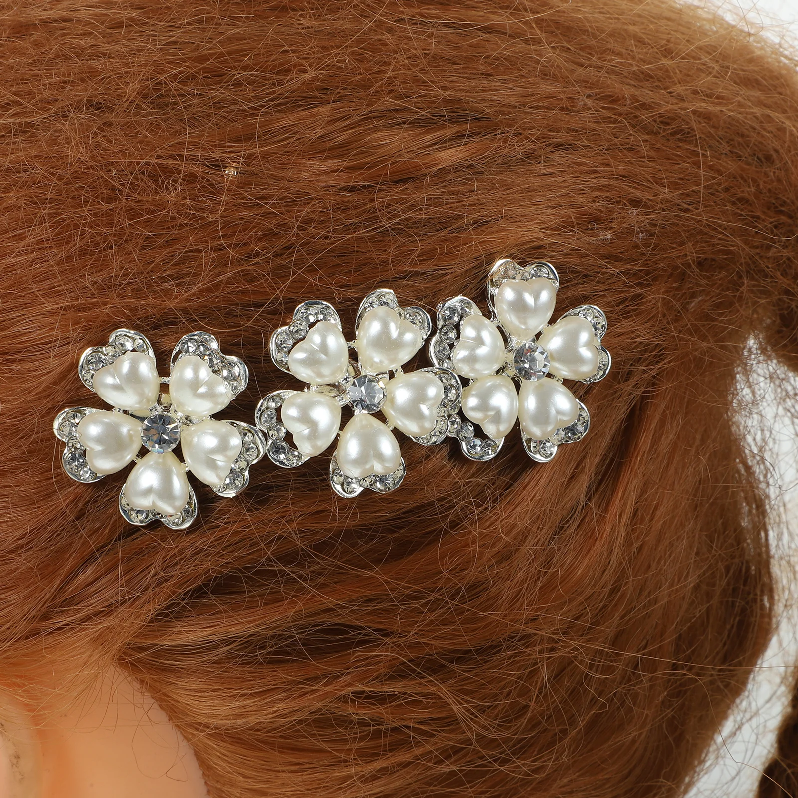 

3 pcs Wedding Wedding Side Side Comb For Women Flower Pearl Hair Accessories Firm Hold Women Hair Comb No Slip