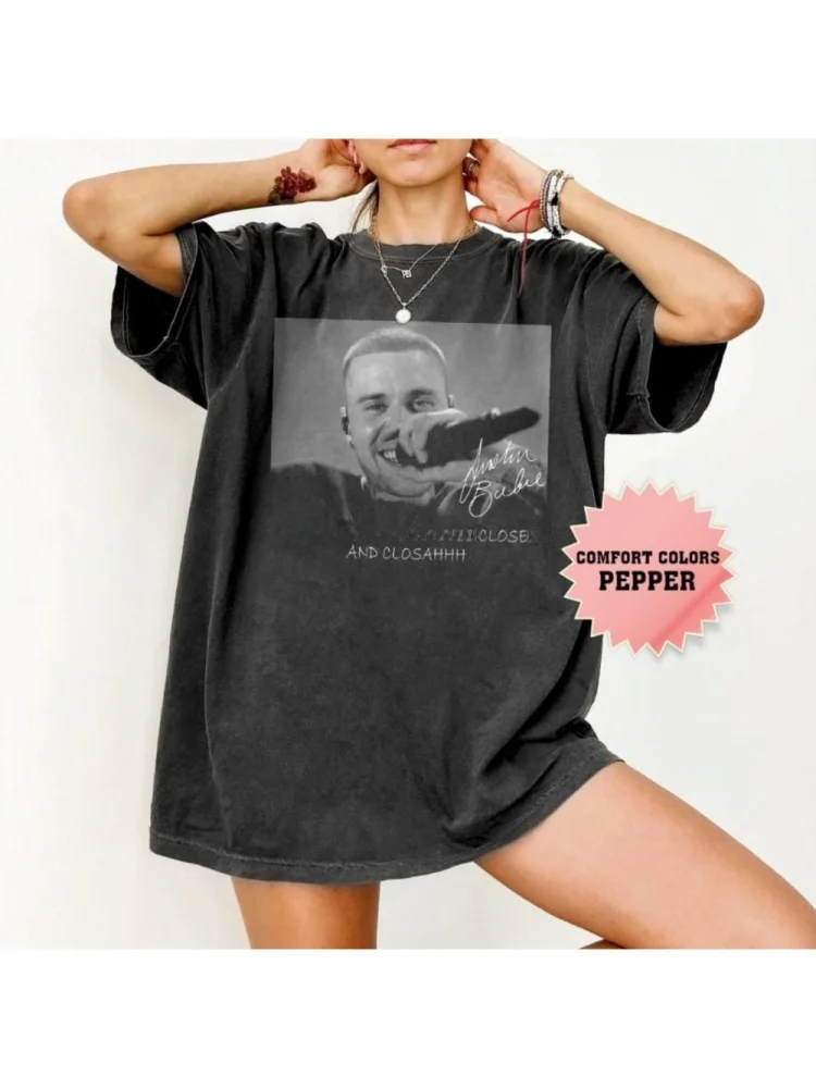 Justin Bieber Live DAISIES Vintage Comfort Colors Cotton T-Shirt Unisex Breathable Short Sleeve round Neck Print Sporty Style