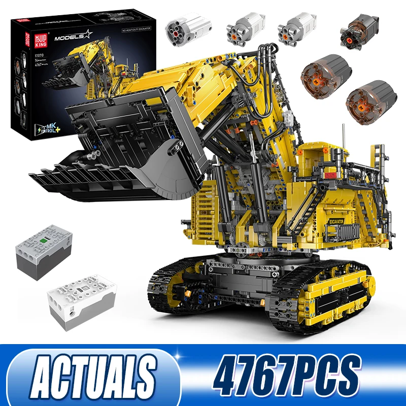 Mould King 17070 Technical Car Building Block APP Remote Control R9800 Excavator Model Assembly Truck Brick Kid Christmas Gifts