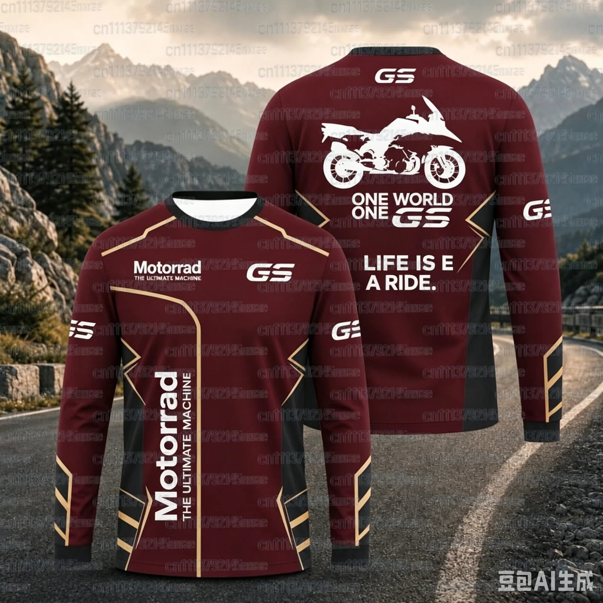 2026 Herren GS Motorrad-Abenteuer Langarm-T-Shirt Schnelltrocknend Atmungsaktives Moto-Trikot für Biker Fahr-T-Shirt Familien-Match 2026 – Detail 8