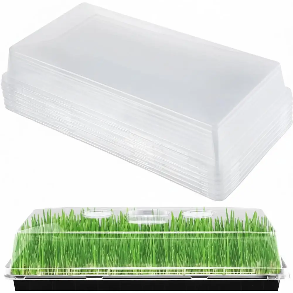 

10 Pcs 4'' High Durable Seed Starting Tray Covers with Adjustable Vents, Greenhouse Plant Growing Lid Dome, Seedling Growth Well
