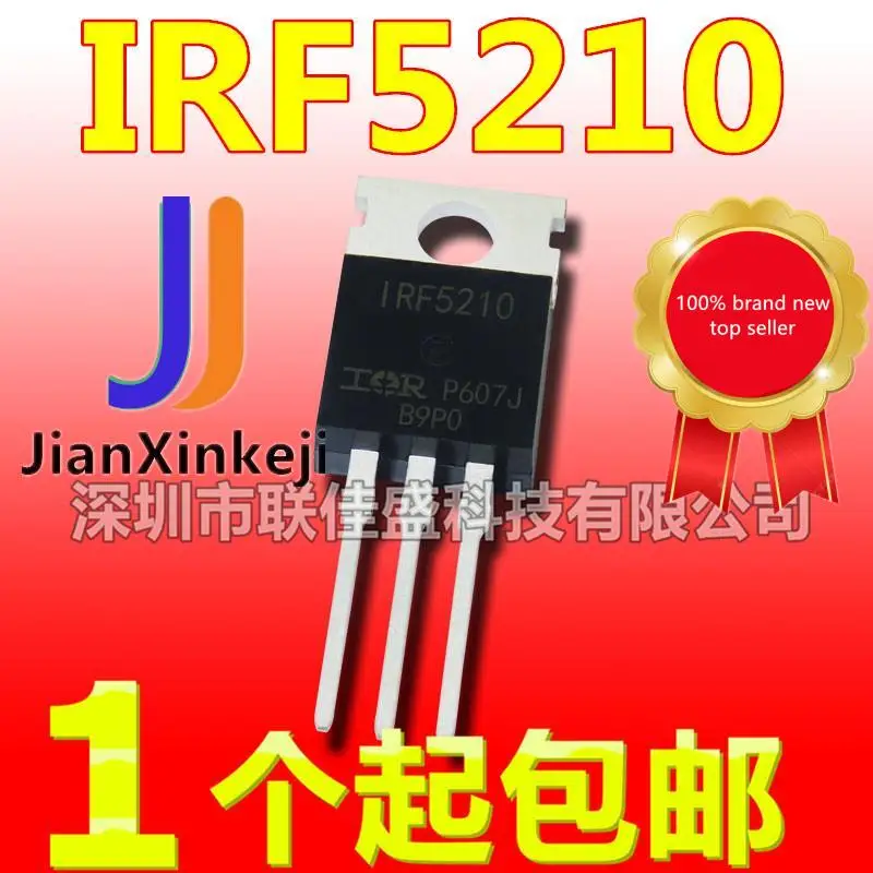 10Pcs 100% Original New In สต็อก IRF5210PBF IRF5210 -100V -40A TO-220 P-Channel FET