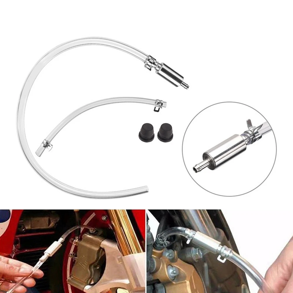 Clear Oil Extraction Pipe Brake Bleeder Kit One-Way Check Valves Quick-Connect Brake Bleeder Hose