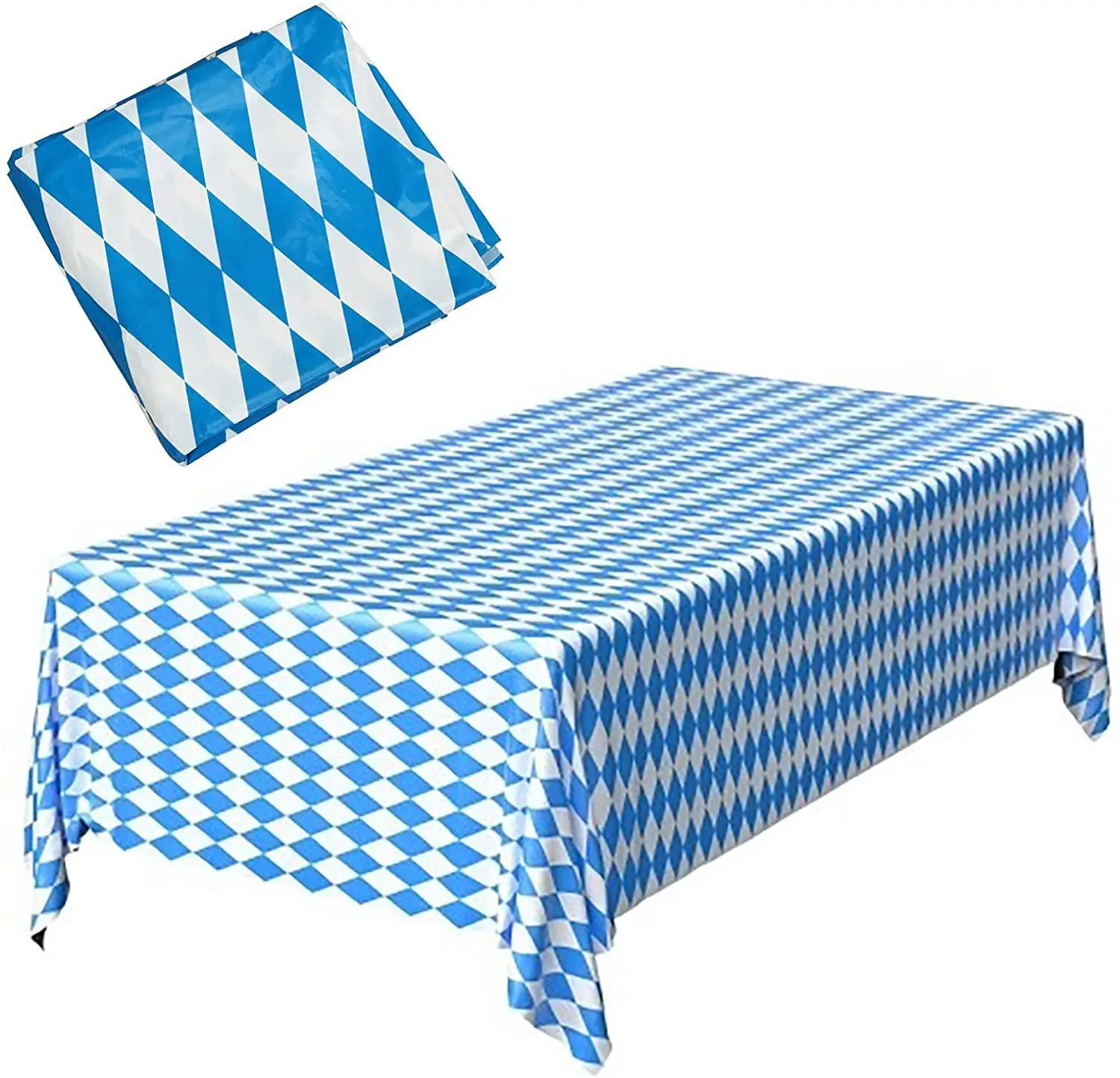 Disposable Tablecloth Bavarian Flag Check German Beer Festival Decor Blue White Table Cover Home Party Supplies