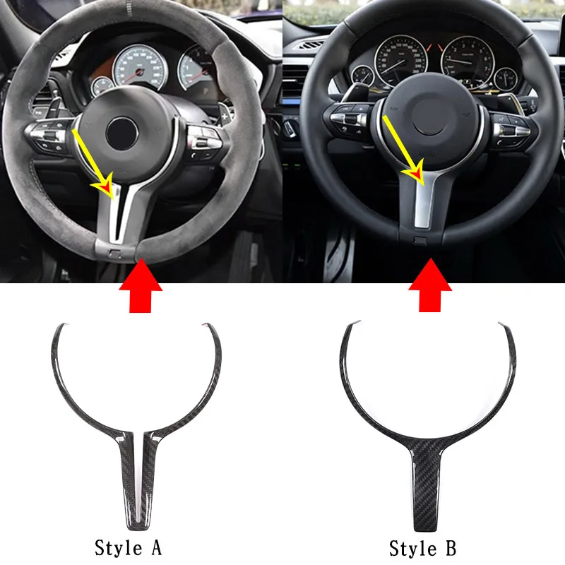Real Carbon Fiber For BMW F20 F21 F22 F23 F30 F32 F33 F34 F36 F39 F15 F16 F80 F85 F86 M-Sport Car Steering Wheel button Stickers