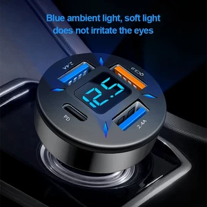 Bộ sạc xe USB với Voltmeter, Lighter, Plug, tải nhanh, PD, QC3.0, iPhone 11, 12, Samsung, Xiaomi, 66W 12 Doanh số nhẹ hơn Voltimeter - №7