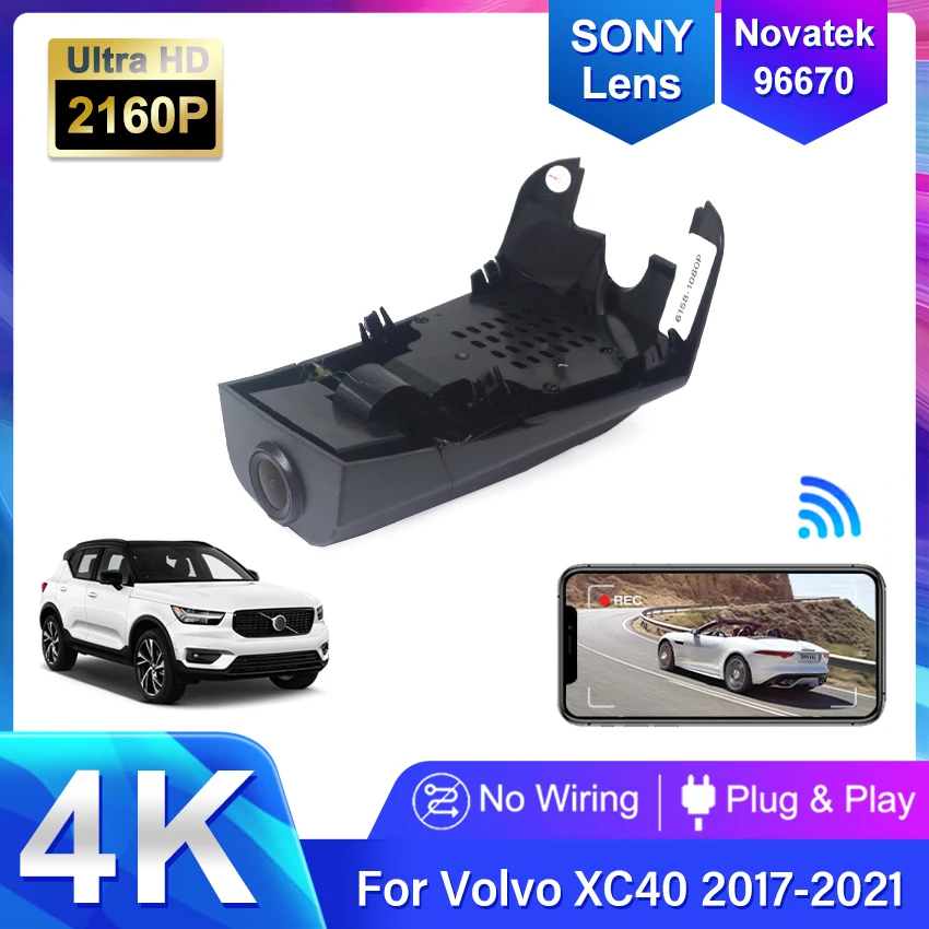 

Plug and play Hidden 4K Car DVR Wifi Video Recorder Dash Cam Camera For Volvo XC40 d3 2017 2018 2019 2020 2021 High Quality