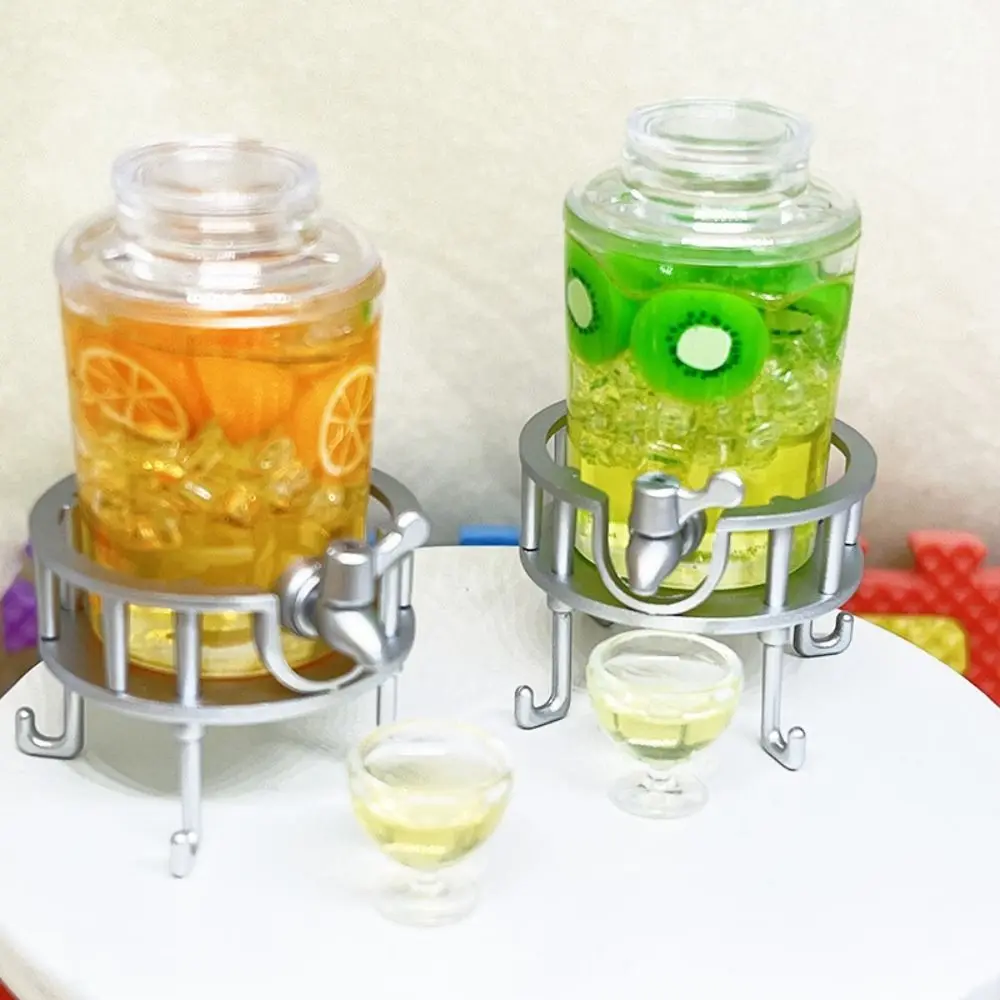 

Plastics Simulation Mini Juice Jug Cup Set Pretend Play Miniature Furniture Dollhouse Drink Bottle Set Scene Model Juice Bucket