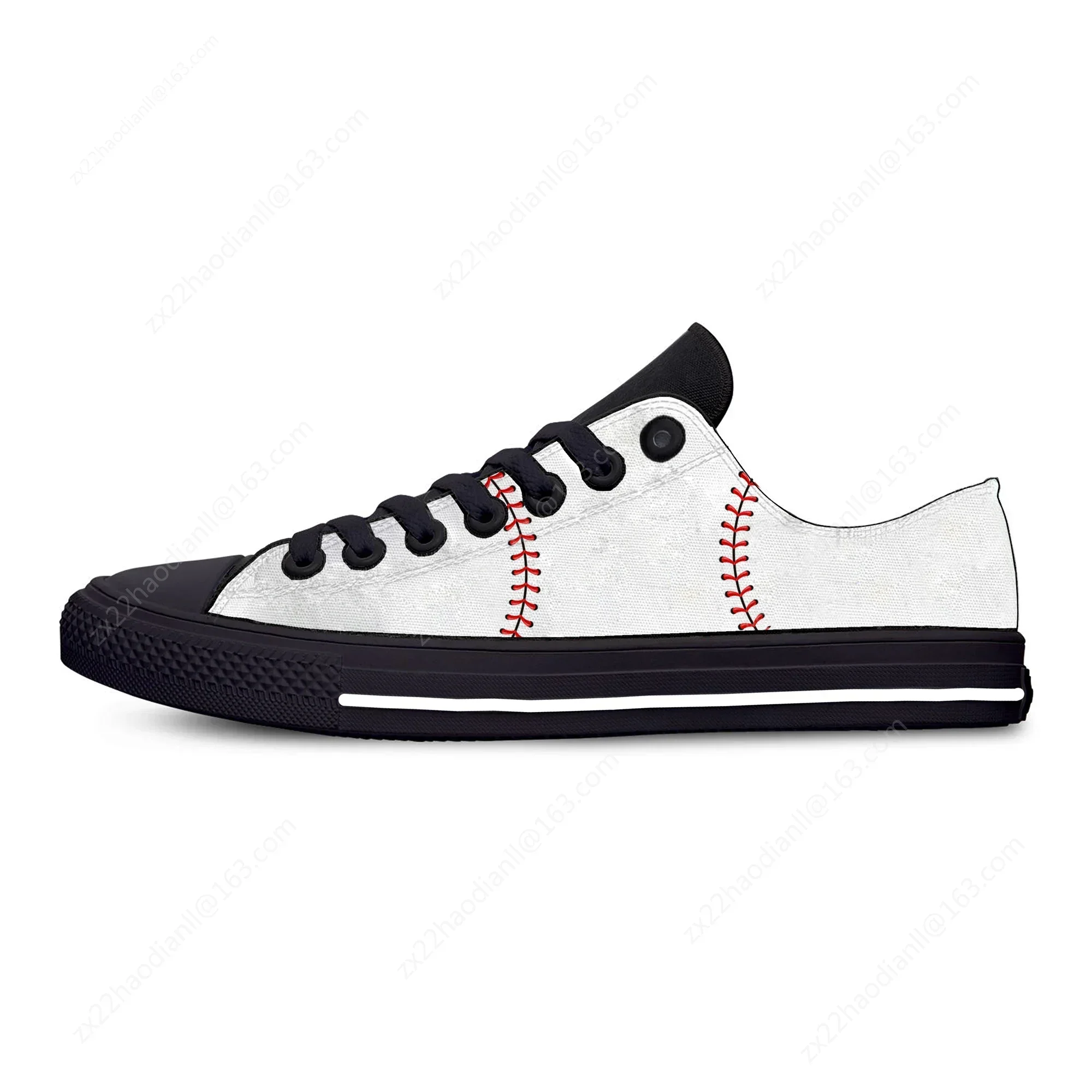 Baseball Pattern Low Top Sneakers Mens Womens Teenager Casual Shoes Canvas Running Shoes 3D Printed Breathable Lightweight Shoe