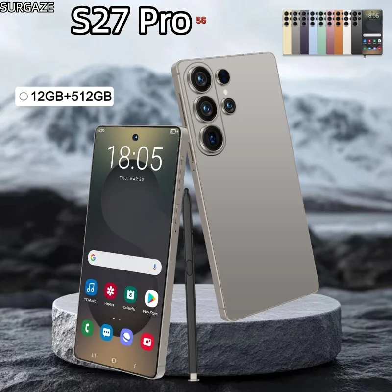 SURGAZE NEW S27 Pro Smartphone 6.6 Inch intelligent 4G 5G dual card dual standby Android system 12GB+512GB global version