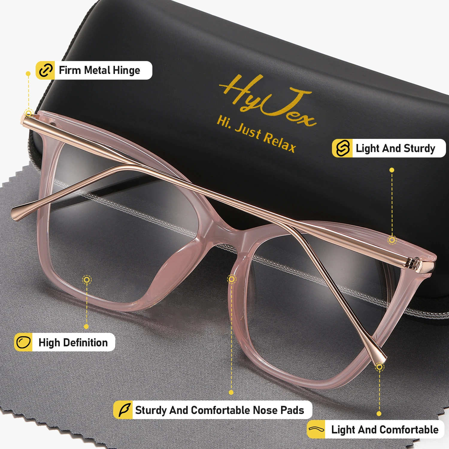HyJex Unisex Fashionable Appearance Full Frame Plaon Glasses Soft And Aesthetic Beauty Cat Eye Frame Plaon Glasses