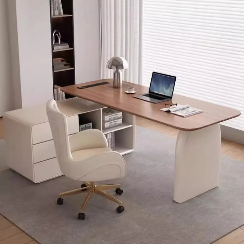 

Стол в кремовом стиле, ретро, домашний кабинет, письменный стол, светлый роскошный минималистичный стол, стол из цельного дерева для двора, консультационный стол