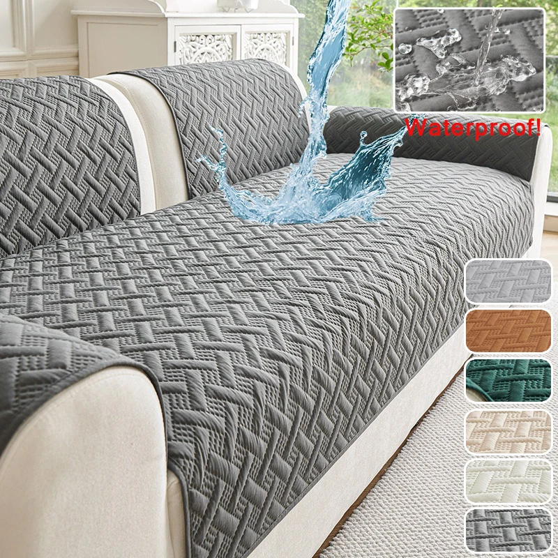 

1pc All-Season Non-slip Waterproof Solid Color Sofa Cushion,Living Room Anti-Cat Scratch Sofa Slipcover L Couch Mat Towel 쇼파커버