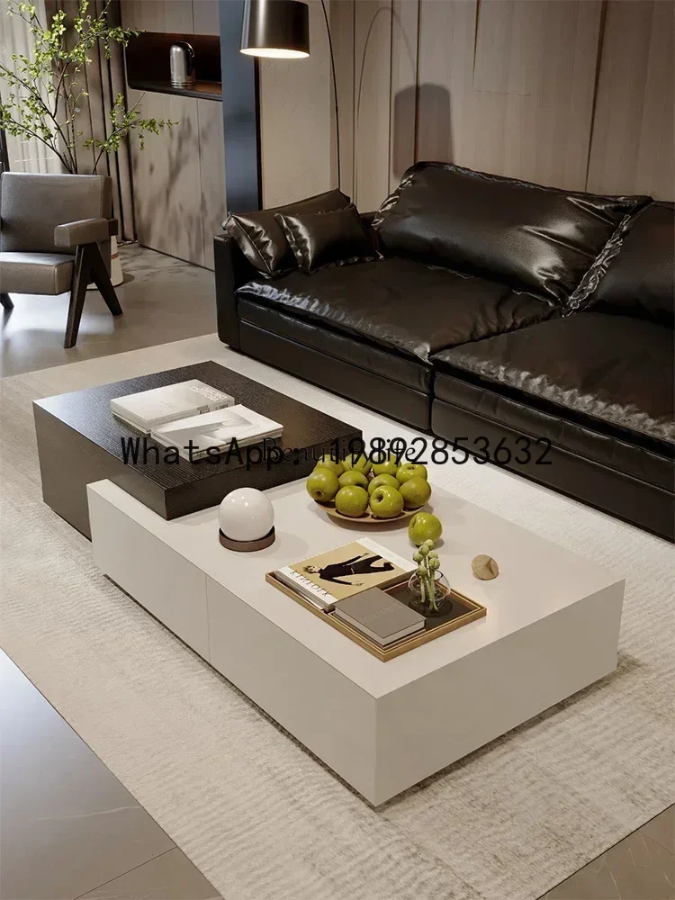 Slate coffee table modern simple Italian light luxury minimalist rectangular combination marble