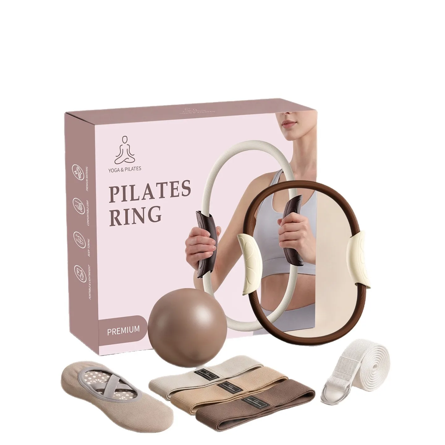 1 set Pilates Ring Yoga Magic Circle, Fitness Training Stretch Ring for Body Toning, Home Workout Exercise Tool, Gift for Women