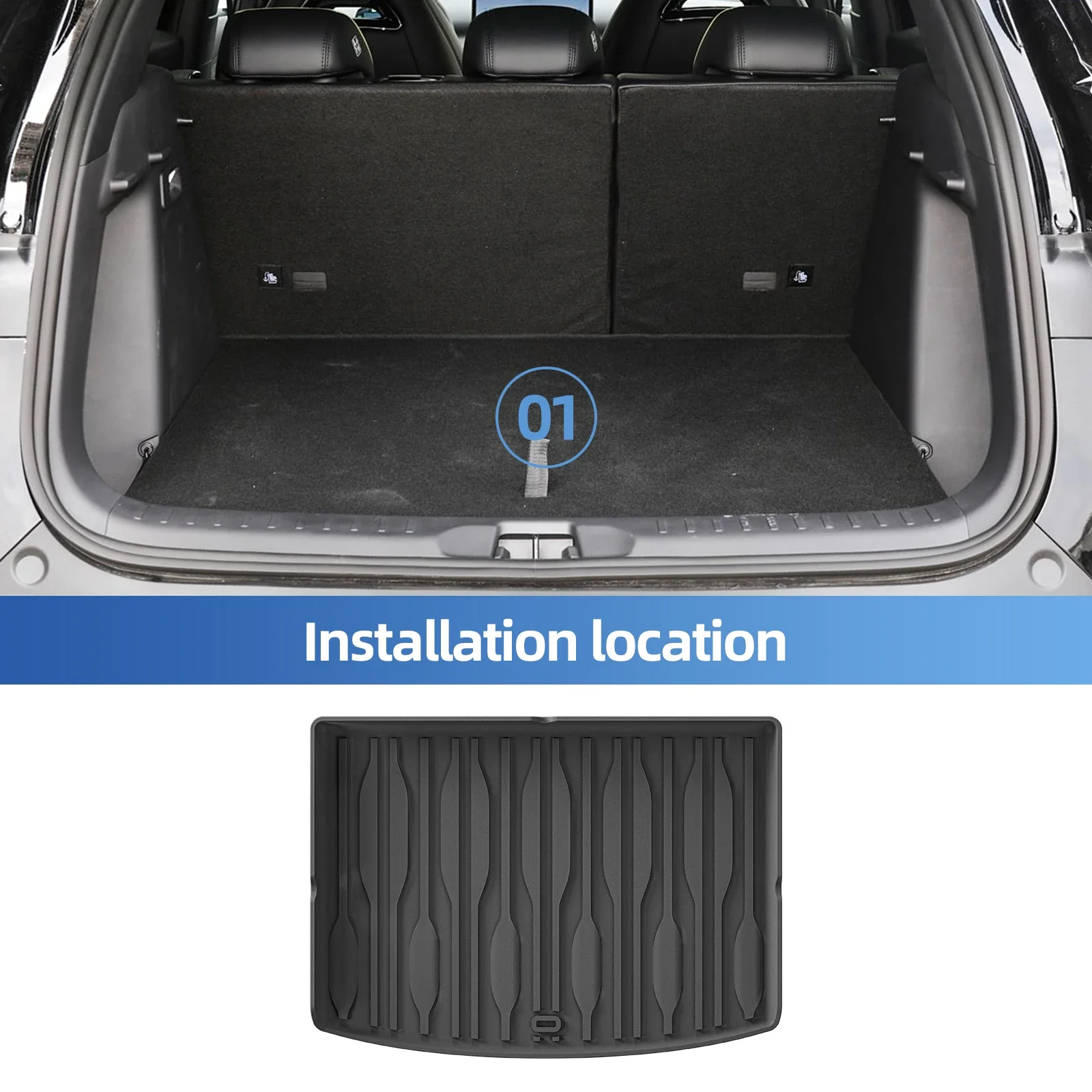 TPE 3D Odorless Waterproof Car Floor Mats Cargo Liner Trunk Pad Electric SUV Fitment