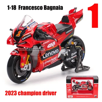 Lebensmittel 1:18 2023 Ducati Lenovo Team # 1 Bagnaia Champion Fahrer Moto GP Racing Motorrad aus Gusslegierung, Modellkollektion, Geschenkspielzeug