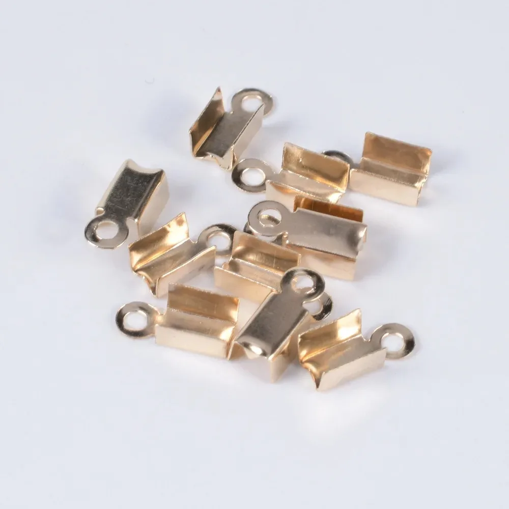 200 قطعة 3*6 مللي متر السلس مقطع صغير سوار الجلود حبل كليب مشبك DIY بها بنفسك اليدوية مجوهرات اكسسوارات