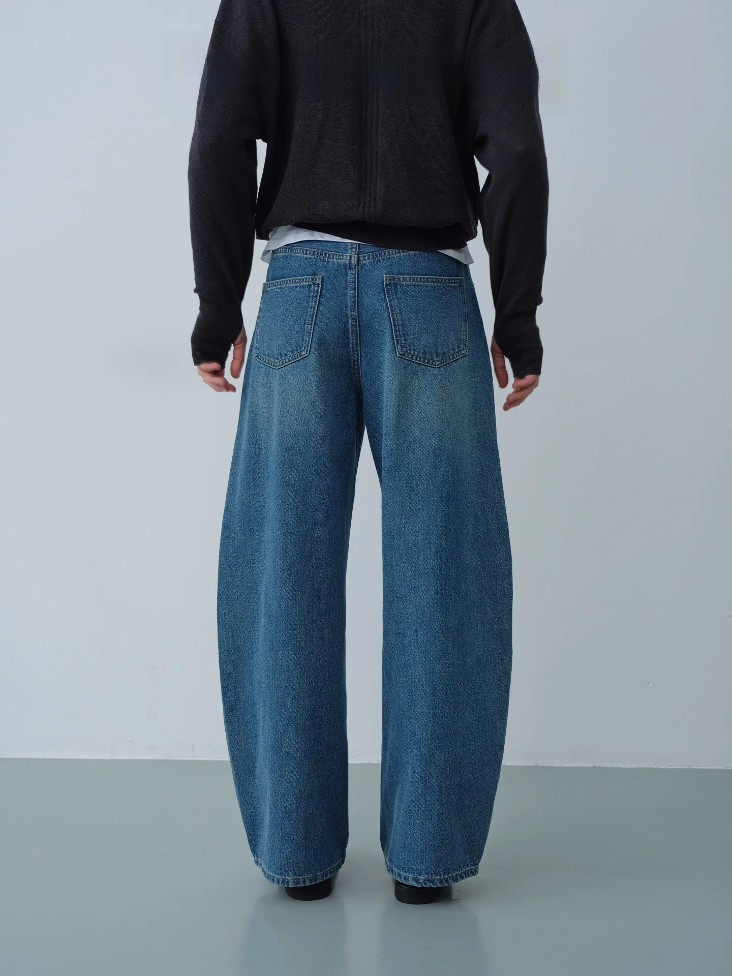 

the Fewfew Vintage Waed Loose High Waist Casual Blue Jeans Versatile Comfortable Cotton Denim Pants for Women