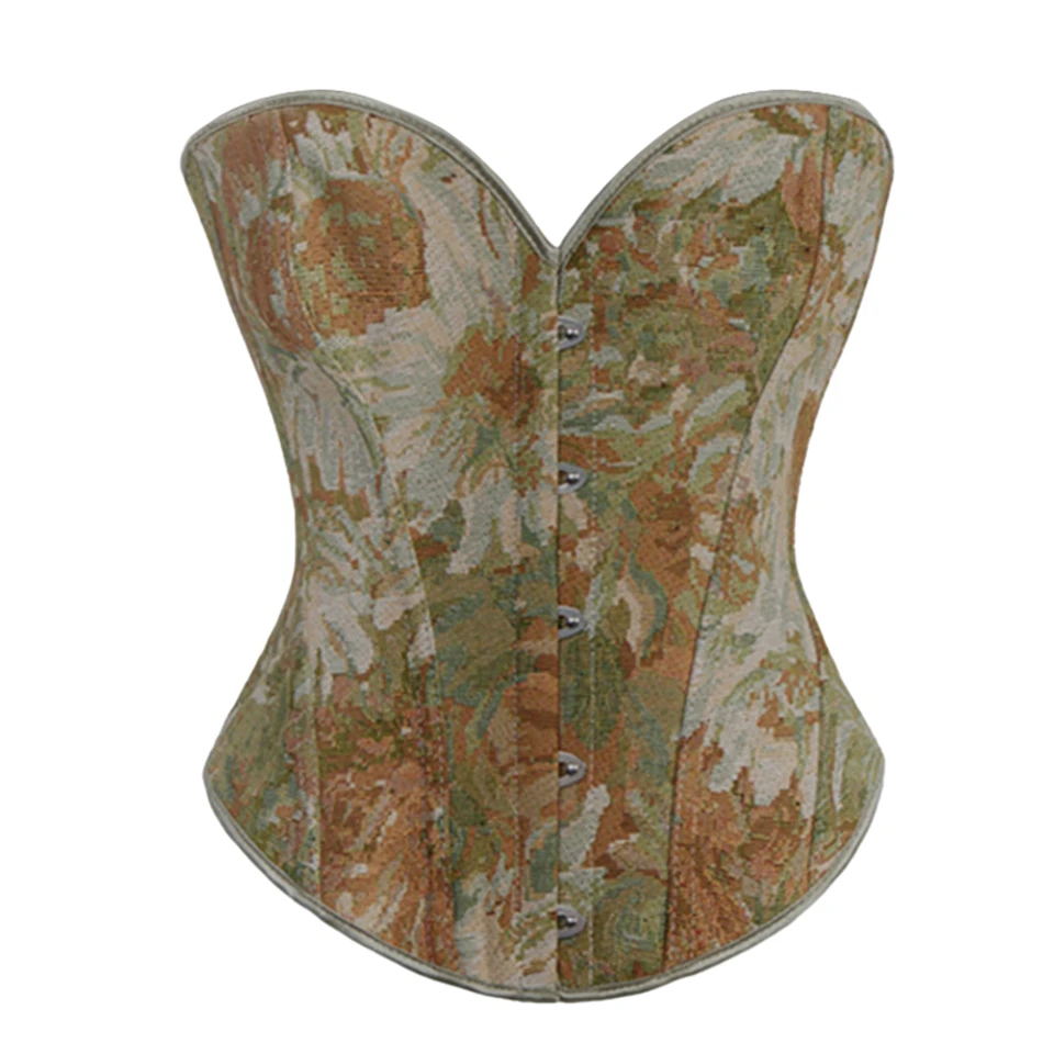 Becirzet Vintage Korsett Taillenformer Shapewear Mehrfarbige Blumen Bustier Top Schnürung Schlankmachende Damenbekleidung – Detail 39