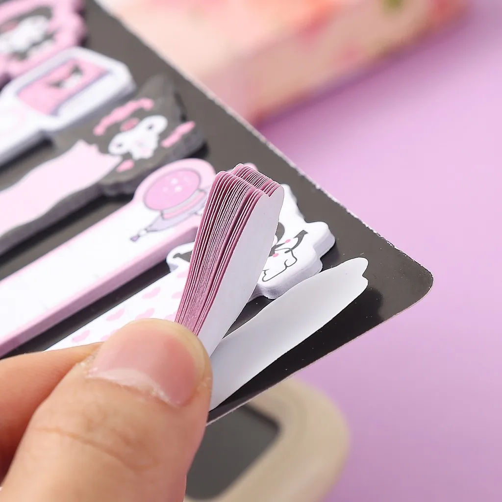 160 Sheets Kawaii Cartoon Sticky Notes Kuromi Notepad Index Tabs Bookmark Stationery School Office Supplies