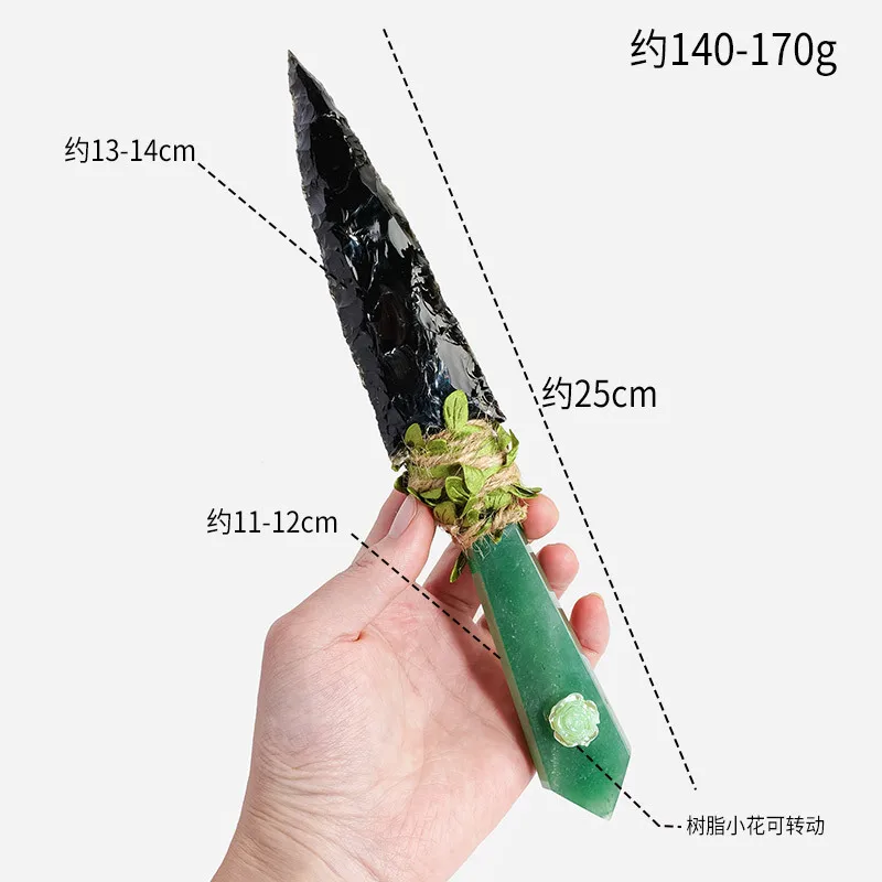 Indian Style Obsidian Blade Toys Figurines Carved Unsharpened Patchwork Room Decoration Raw Crystal Stone Miniatures Party Gifts
