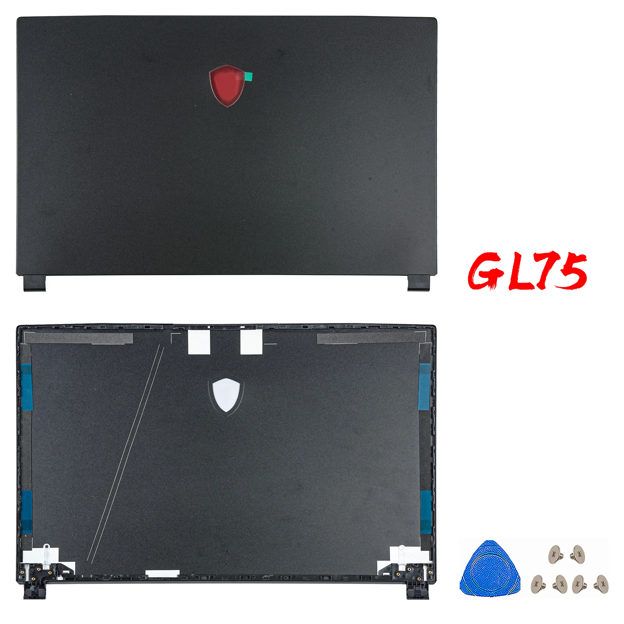 Imagem -04 - Lcd Tampa Traseira para Laptop Dobradiças de Moldura Substituição da Carcaça do Portátil Msi Ge75 Raider 8re Gp75 Gl75 Ms17e2 17e5 17e7 Novo