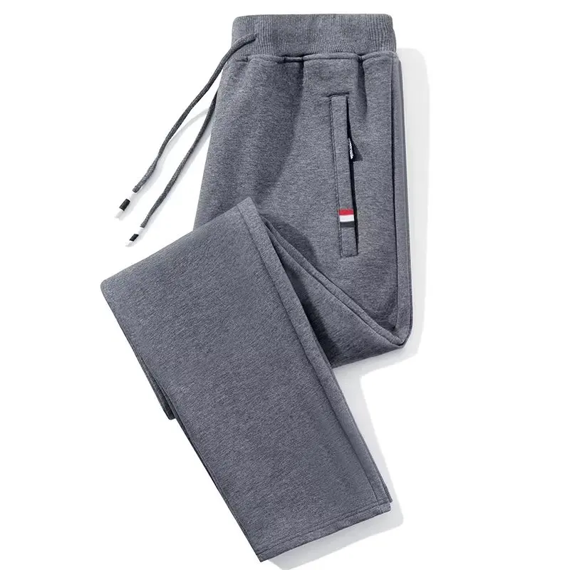 plus Size Women's Casual Straight Leg Sporty Pants Zipper Cuffed Slim Fit Sweatpants Comfortable Loose Long Trousers