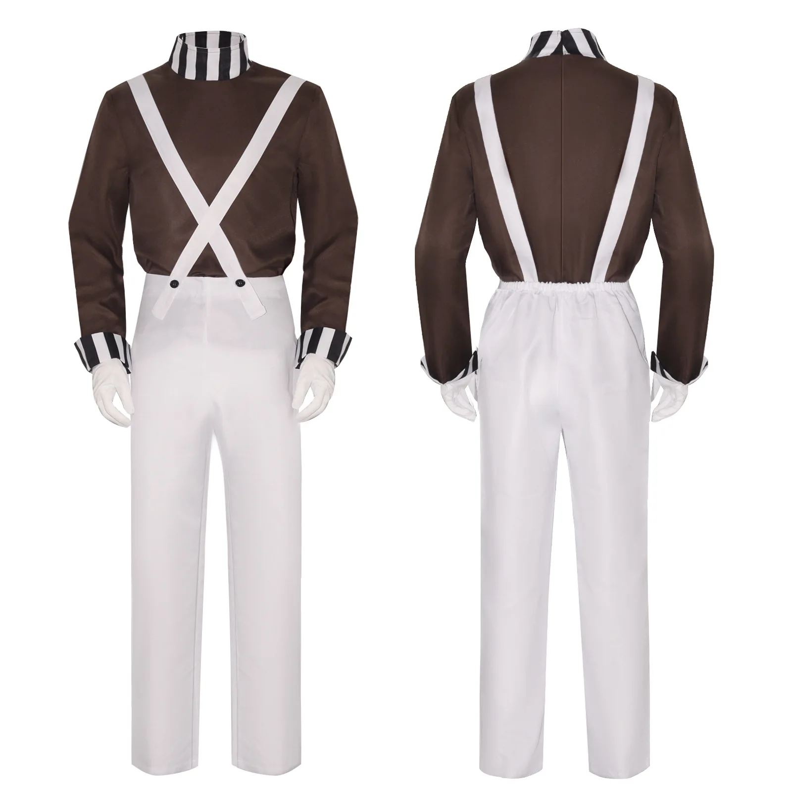 Charlie chocolat usine Oompa Loompa Cosplay Costume haut salopette ensemble robe pour femmes hommes enfants filles garçons Halloween Costumes